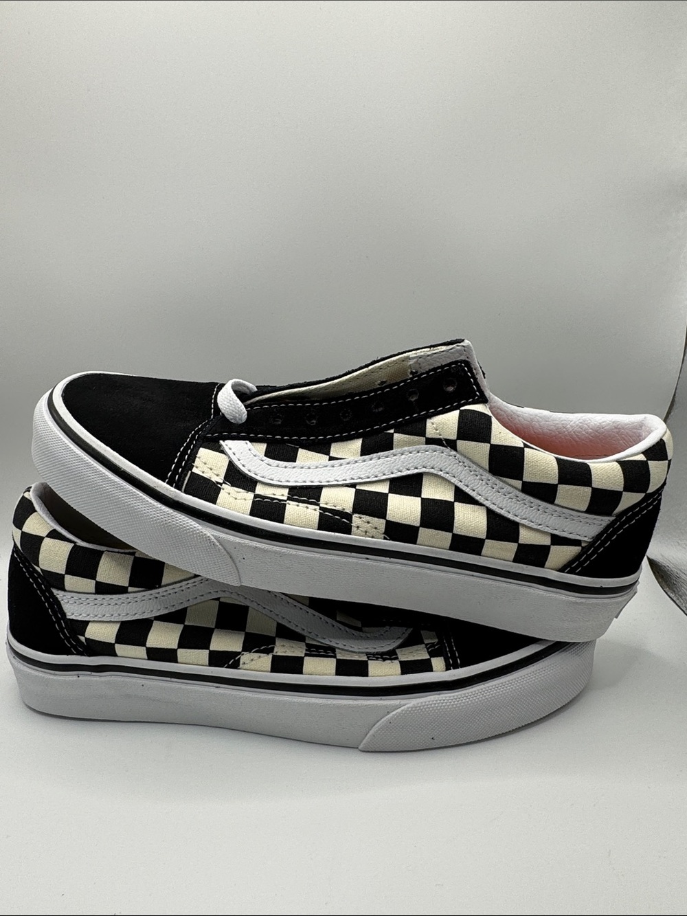 Vans Old Skool Checkerboard Sneakers - Black & White